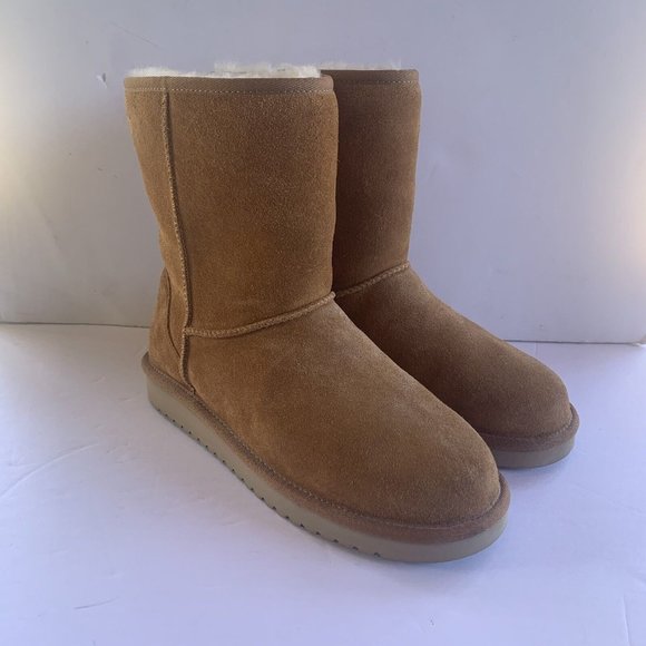 Koolaburra by UGG Koola Chestnut Short Sheepskin Boots - Picture 1 of 8